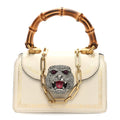 Calfskin Bamboo Mini Thiara Top Handle Bag White