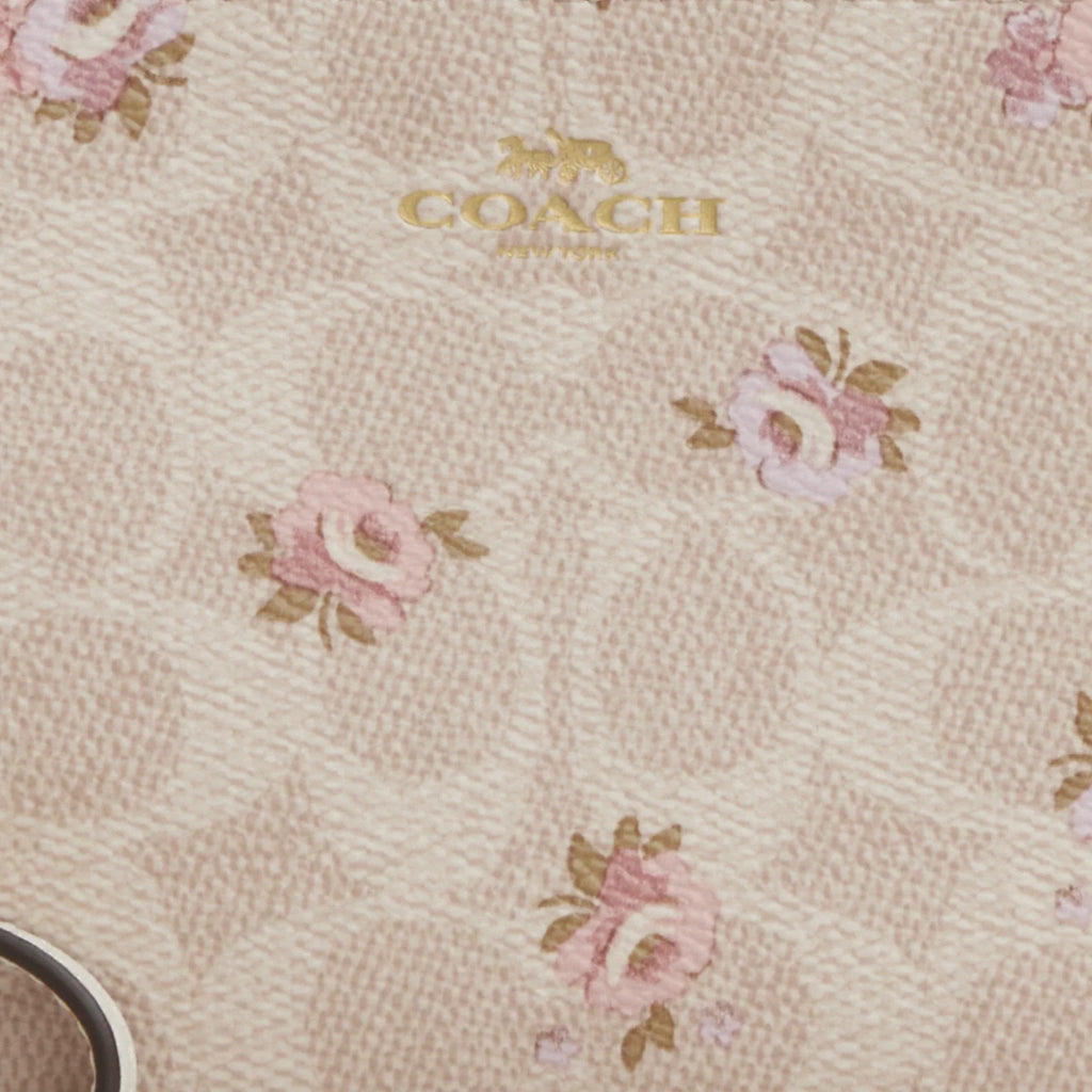 Coach Outlet Corner Zip Wristlet In Signature Canvas With Floral Print