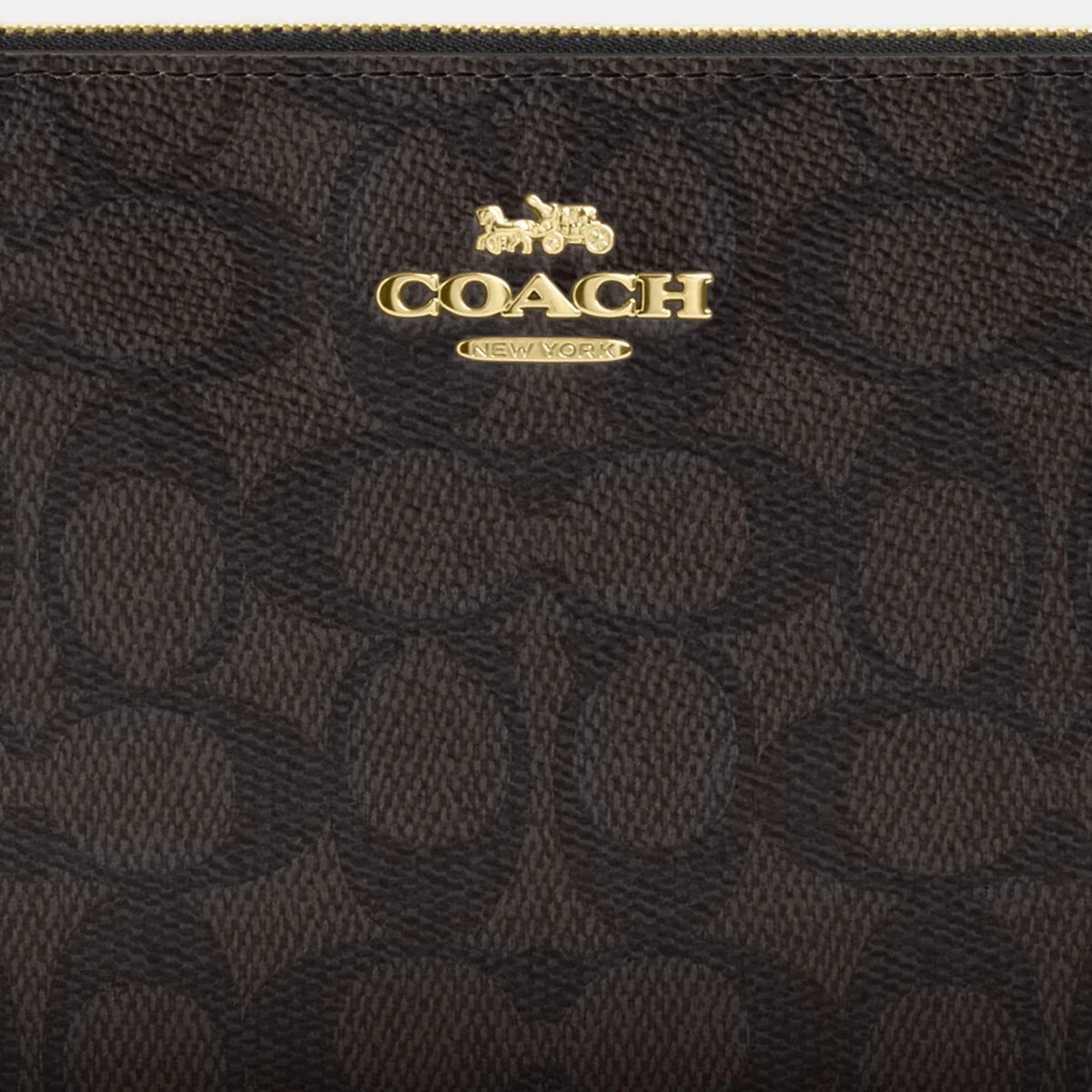 Coach Outlet Large Corner Zip Wristlet In Signature Canvas