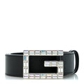 Calfskin Crystal Square G Madelyn Belt 85 34 Black