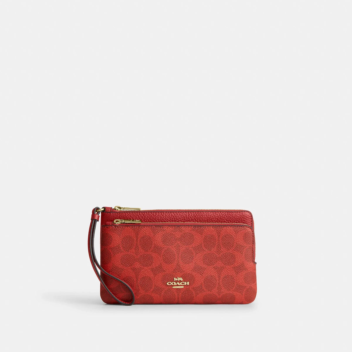 Coach Outlet Double Zip Wallet In Signature Canvas