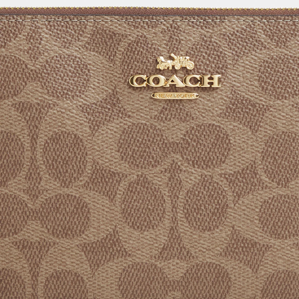 Coach Outlet Large Corner Zip Wristlet In Signature Canvas