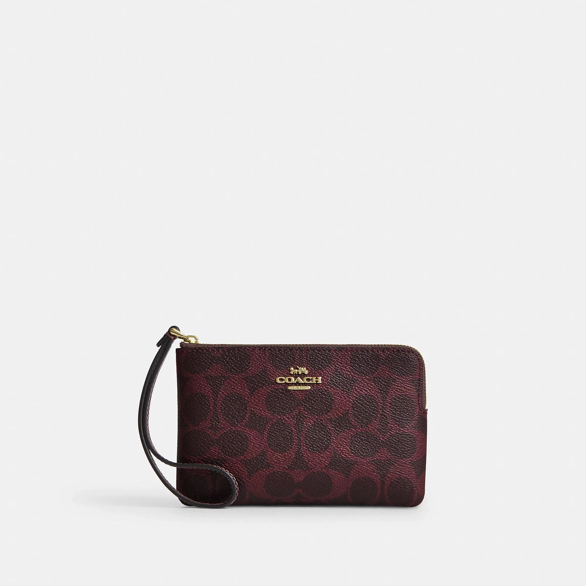 Coach Outlet Corner Zip Wristlet In Signature Canvas
